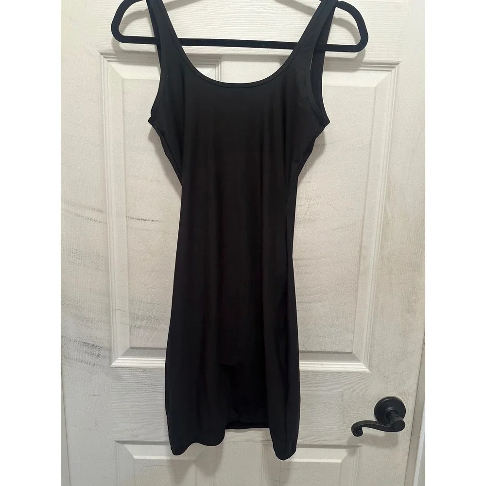 Star Power by Spanx Black Scoop Neck Bodycon Slip Dress Womens Medium - Picture 6 of 6